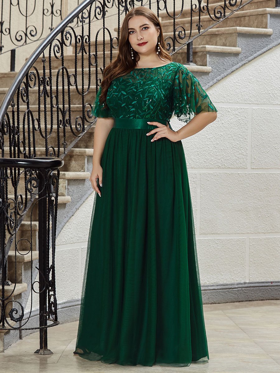 plus size formal dress green
